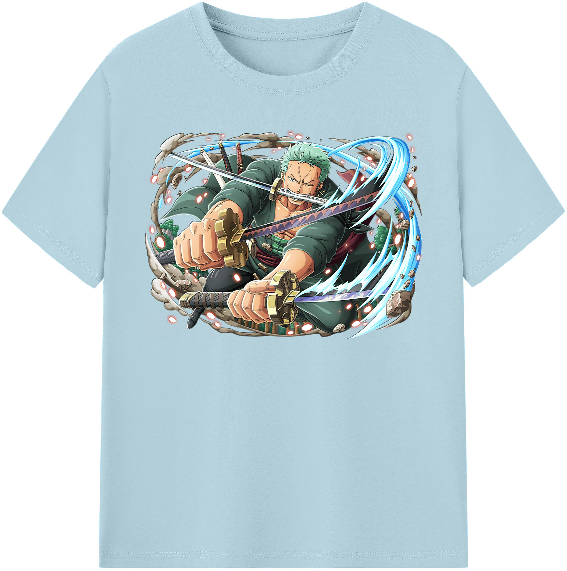 ワンピース ロロノア・ゾロ ONE PIECE Roronoa Zoro 綿100％半袖Tシャツ（フロントプリント）